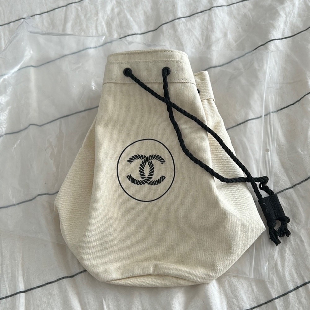 Chanel drawstring makeup pouch